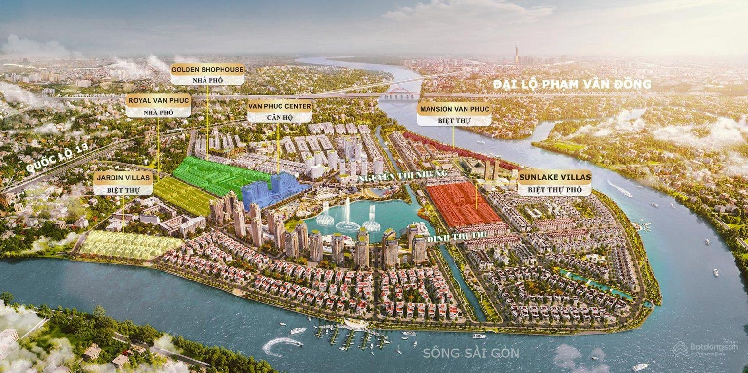 Sơ đồ tổng thể các phân khu Vạn Phúc City