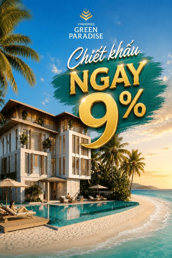 Vinhomes Green Paradise Cần Giờ chiết khấu 9% cho căn ký sớm
