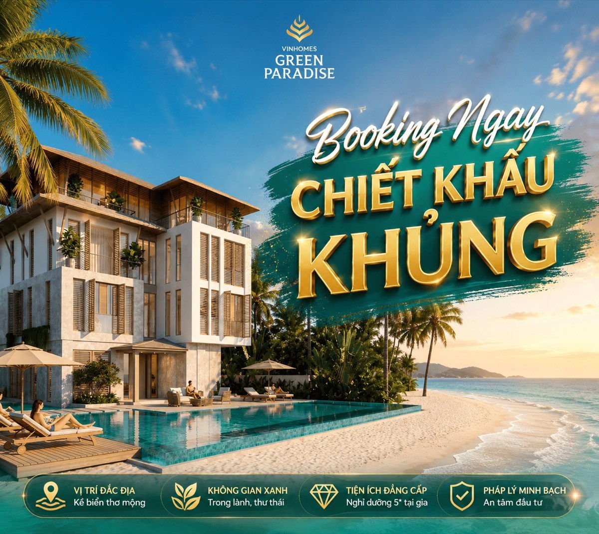 Vinhomes Green Paradise Cần Giờ chính thức nhận booking phân khu Vịnh Tiên