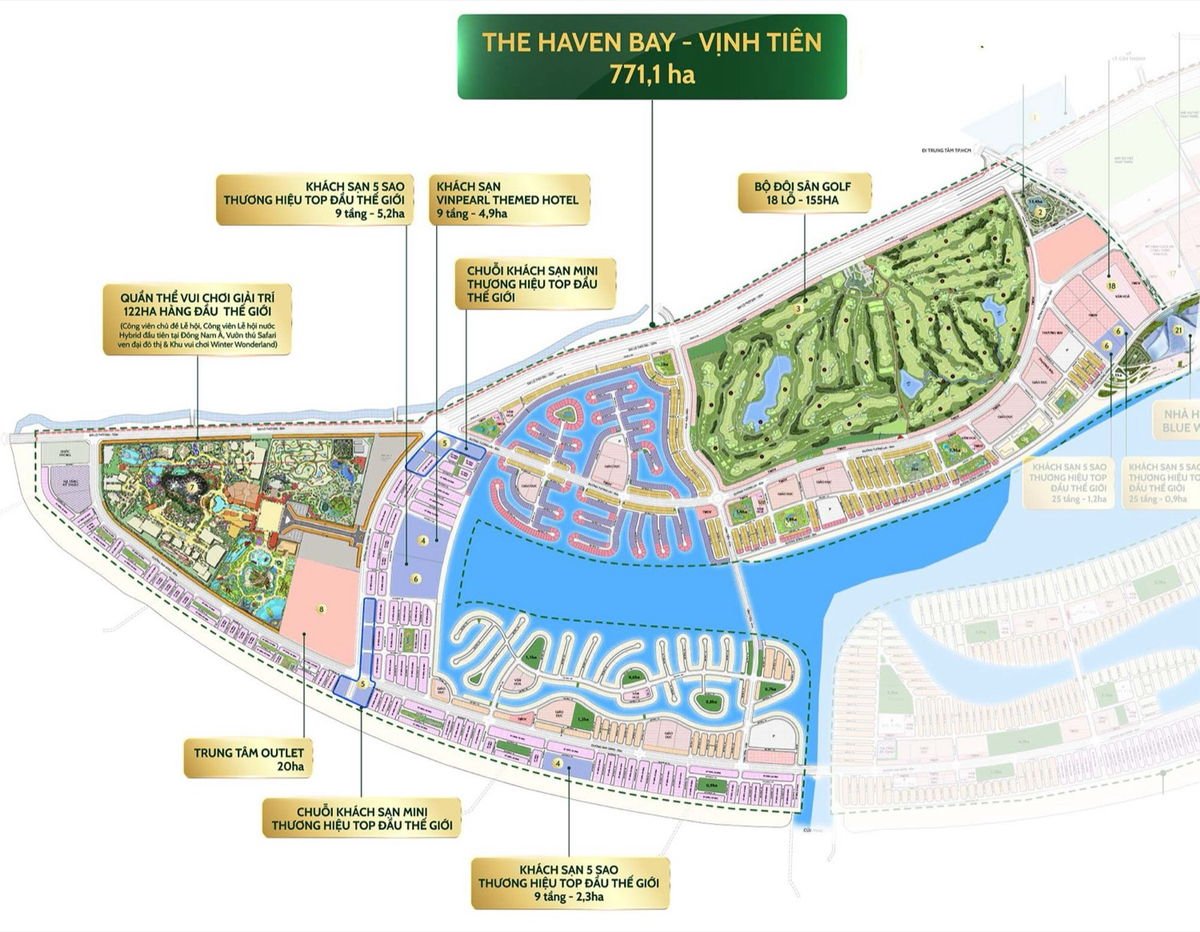 Mặt bằng phân khu The Haven Bay Vịnh Tiên 771,1 ha