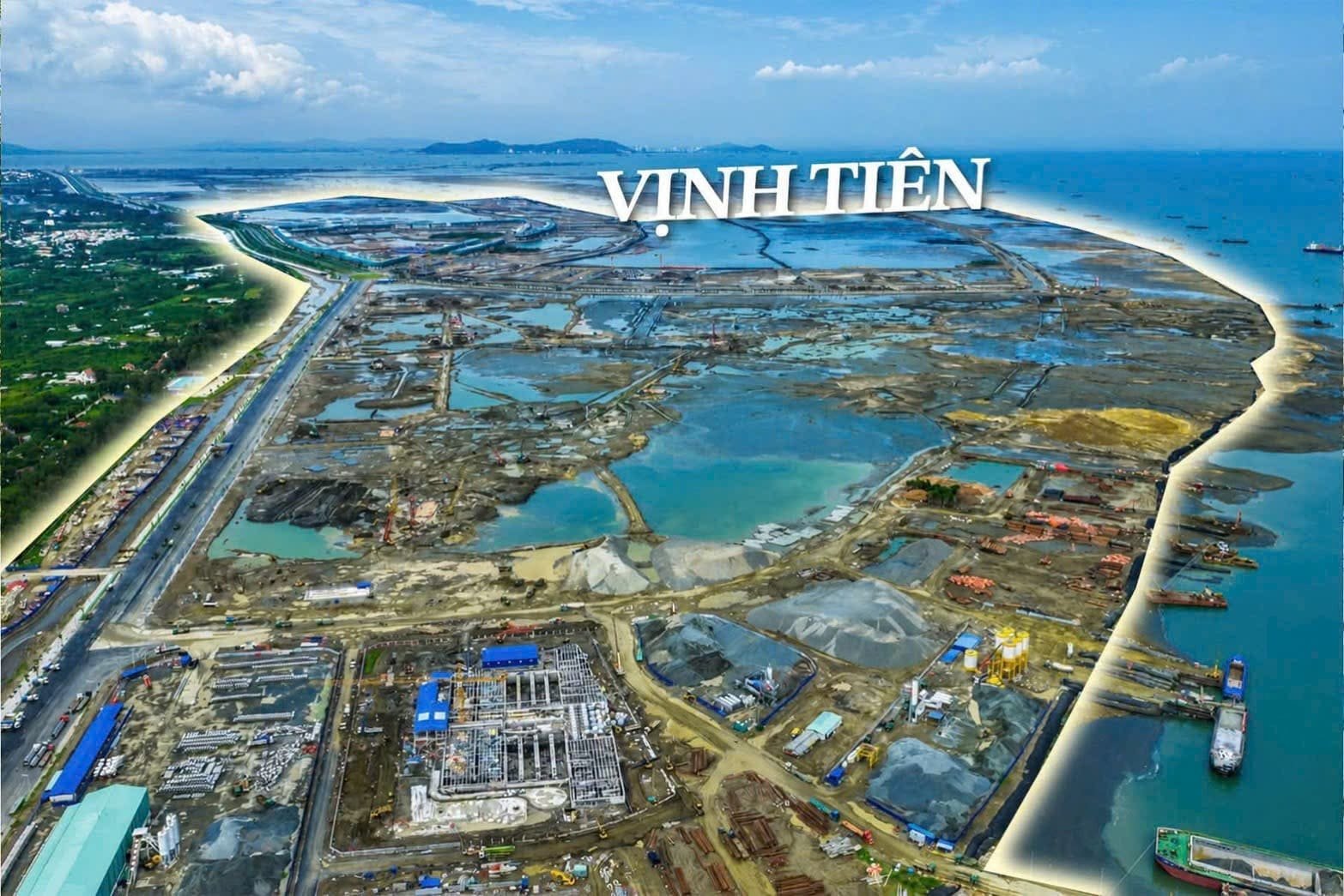Toàn cảnh công trường Vịnh Tiên, Vinhomes Green Paradise Cần Giờ, cập nhật flycam 07/2026