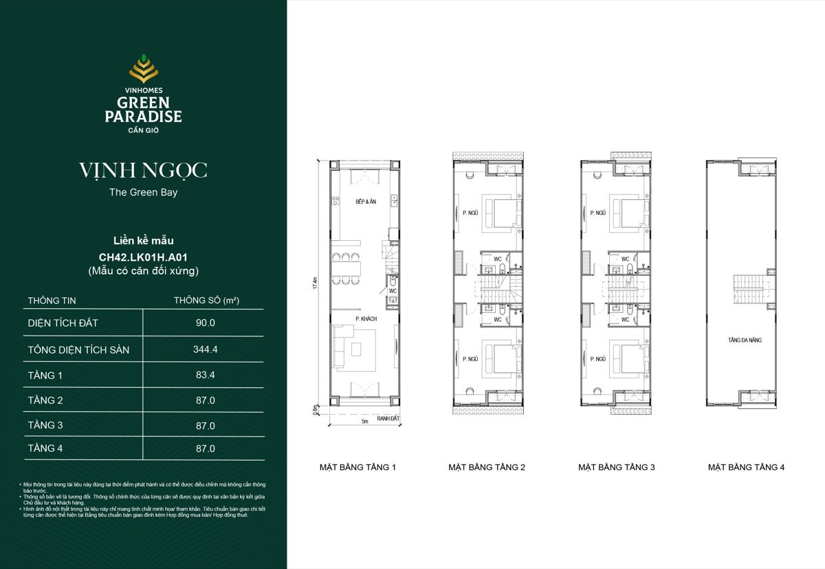 Mặt bằng liền kề · bản 2 phân khu Vịnh Ngọc Vinhomes Cần Giờ