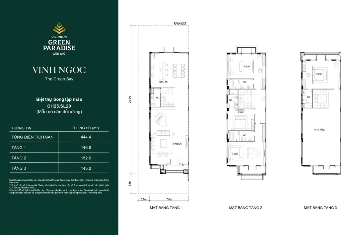 Biệt thự song lập · bản 3 phân khu Vịnh Ngọc Vinhomes Cần Giờ