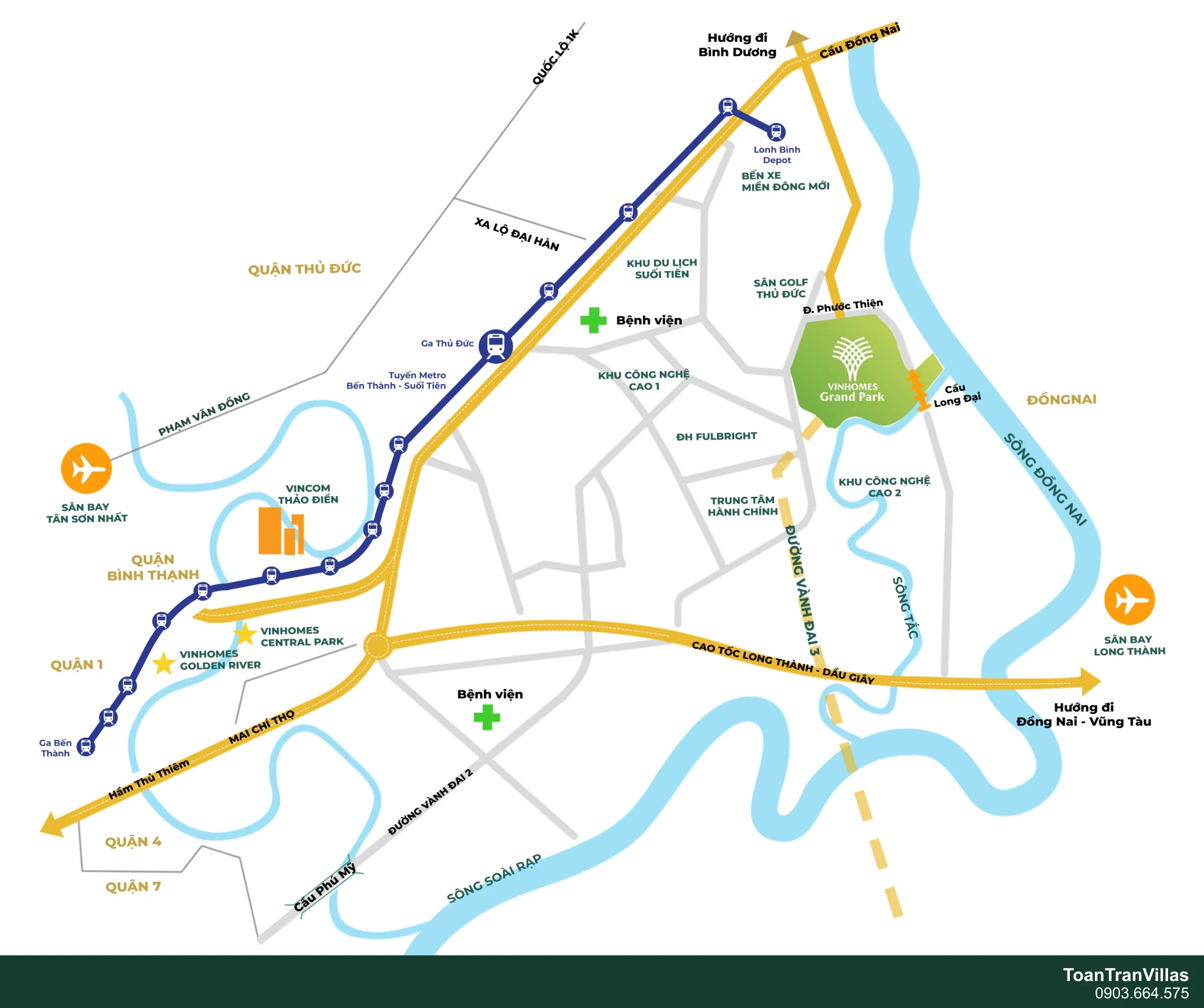 Bản đồ kết nối vùng Vinhomes Grand Park