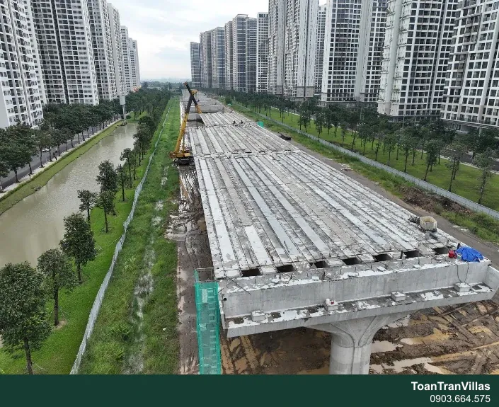Công trình Vành đai 3 đoạn qua Vinhomes Grand Park