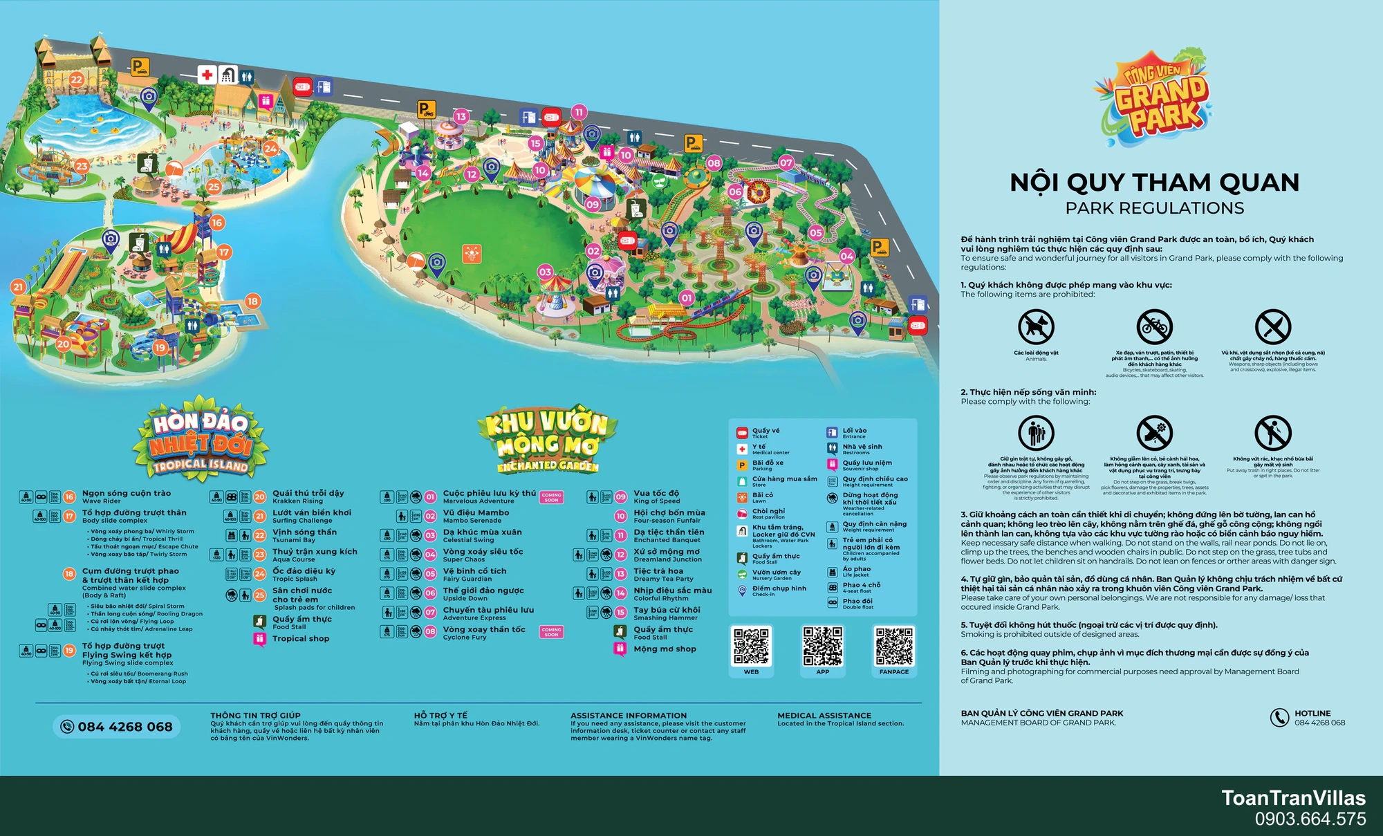 Bản đồ khu vui chơi Công viên Grand Park, Vinhomes Grand Park