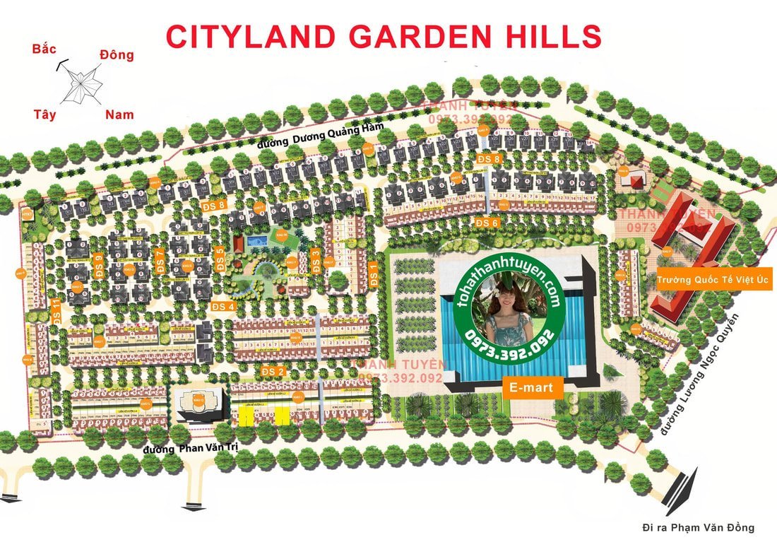 Mặt bằng tổng thể Cityland Garden Hills với mật độ xây dựng 29,3%